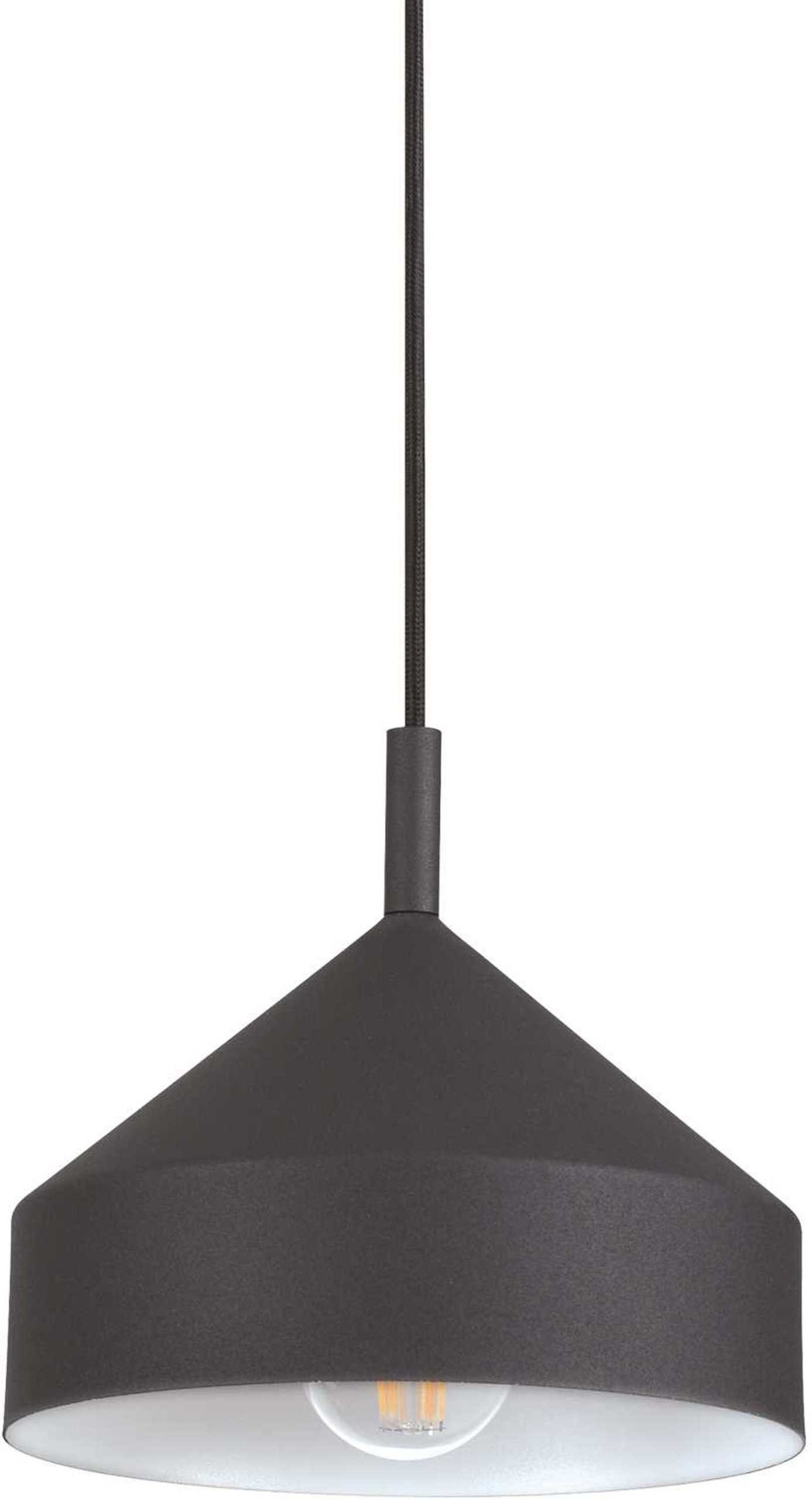 Pendel Lampe Ideal Lux Yurta ø210 Mm Justerbar Højde 210-2300 Mm Sort Metal