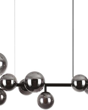 Pendel- Og Loftlampe Ideal Lux Perlage   Sort Mat Med Blæste Glasdiffusorer Og Justerbar Højde