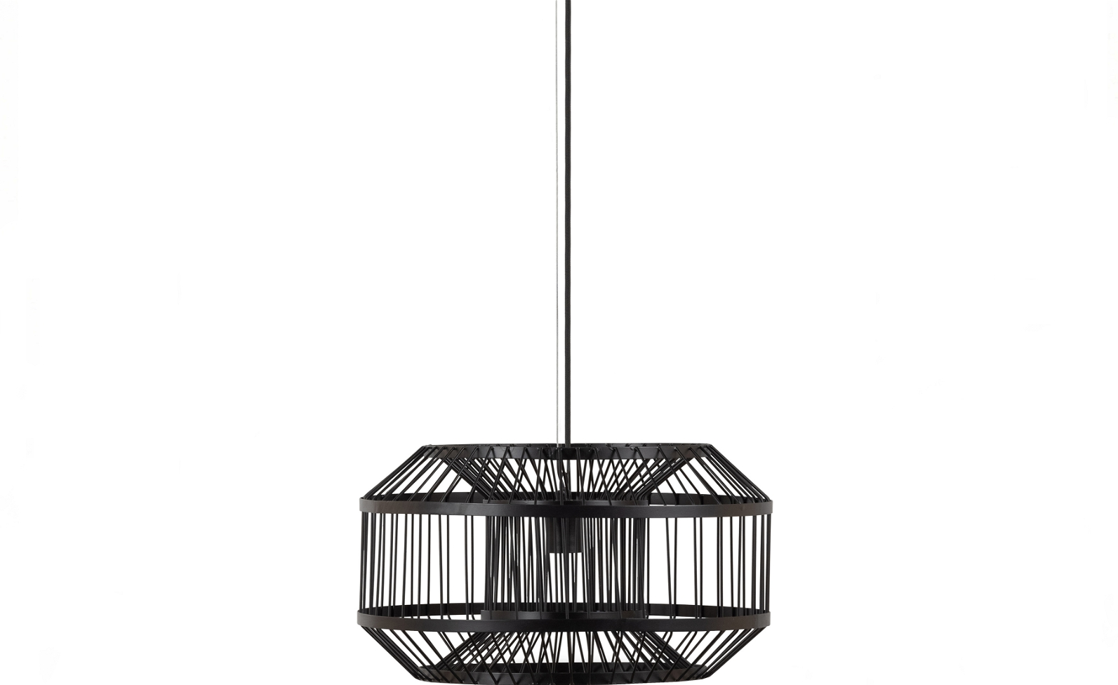 Pendellampe Woood Exclusive Esila Loftlampe ø50 Cm Mat Sort Metal E27