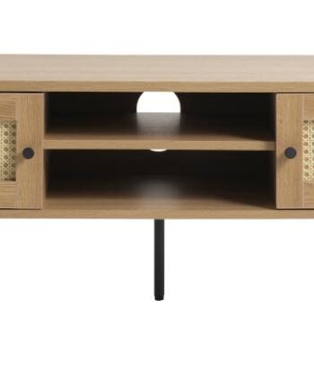 Pensacola Tv-bord       Låger Og   Hylde Natur Eg Melamin Og Polyrattan  120x40