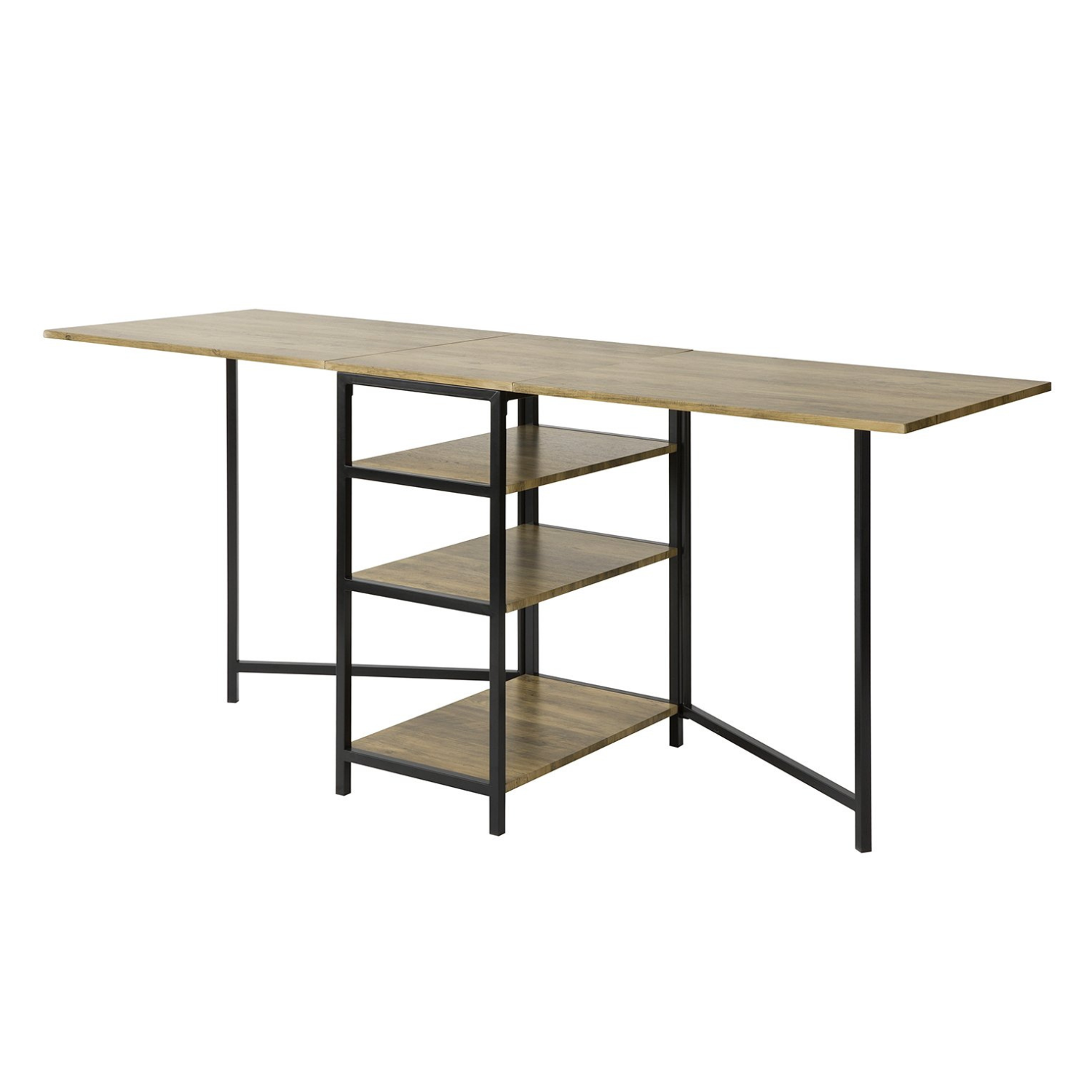 Pladsbesparende Klapbord Med   Hylder  B60xh77xl180cm