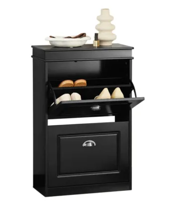 Pladsbesparende Skoskab  53   24   82 Cm  Sort