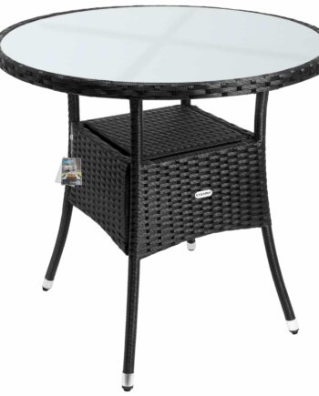 Polyrattan Bord Sort ø80cm