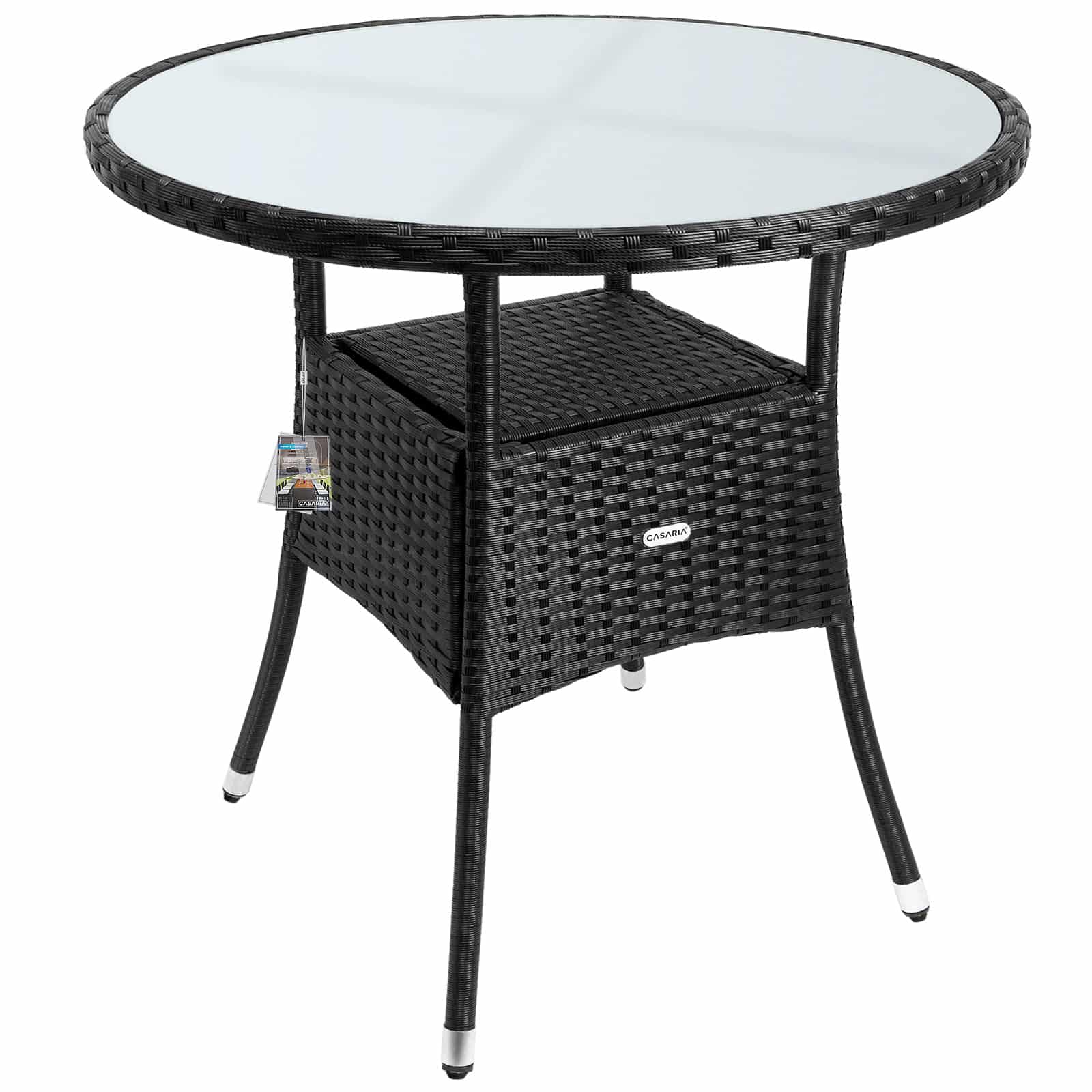 Polyrattan Bord Sort ø80cm