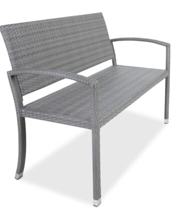 Polyrattan Havebænk Grå 122x52x86cm