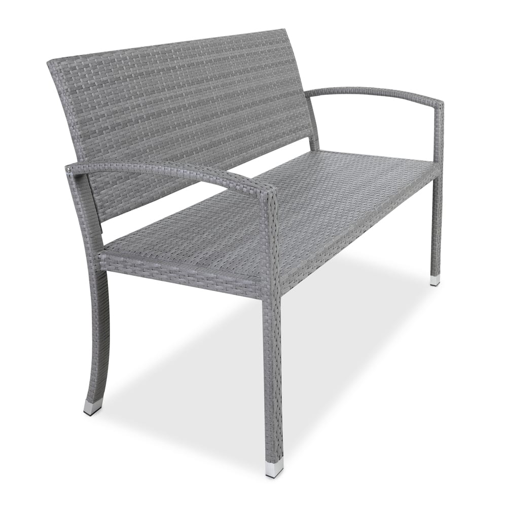 Polyrattan Havebænk Grå 122x52x86cm