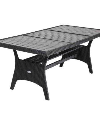 Polyrattan Havebord Takeo Sort 190x90x75cm Wpc