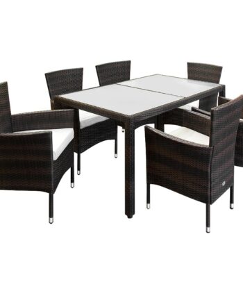 Polyrattan Havesiddegruppe Bali Dele Brun Creme