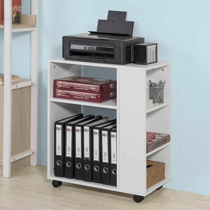 Printerbord Med Hjul  60   75   35 Cm  Hvid