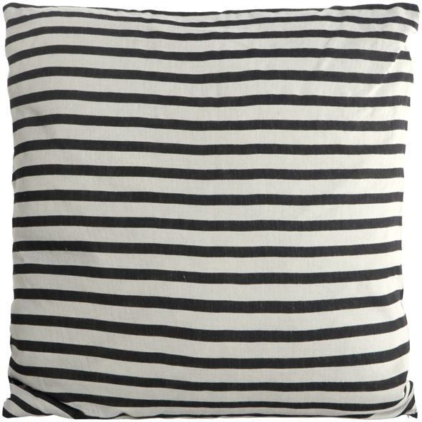 Pudebetræk House Doctor Stripe 50x50 Cm 100 Hør Sort Grå Striber