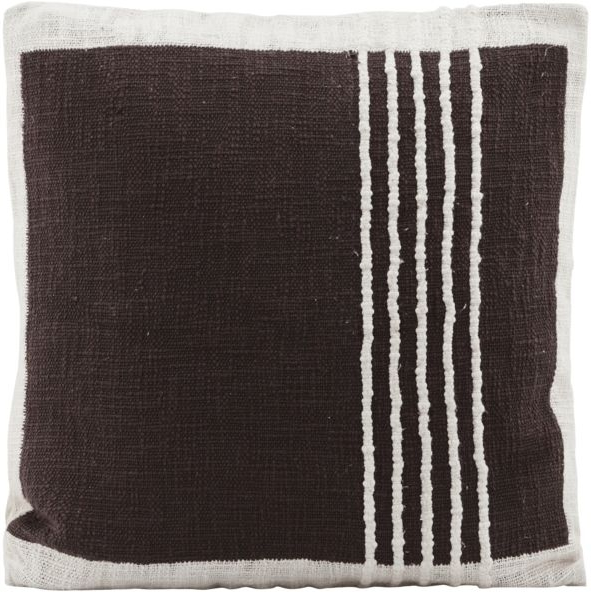 Pudebetræk House Doctor Yarn Bomuld 50x50 Cm Brun Stribet Med Tyk Vævning