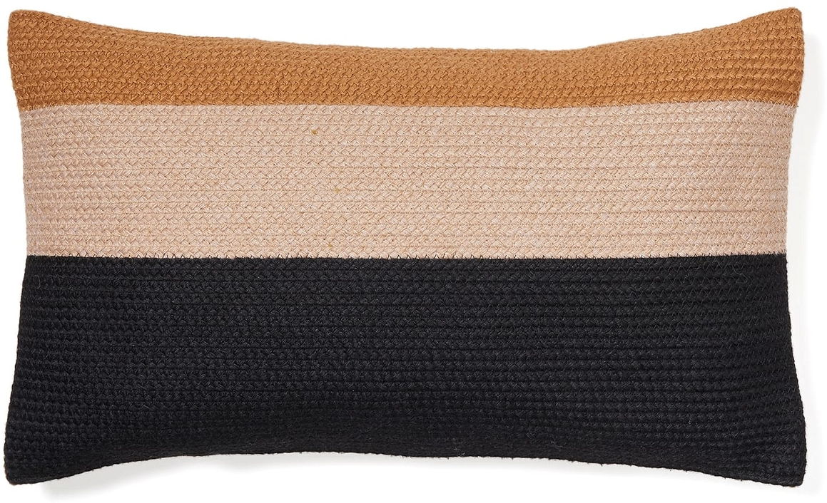 Pudebetræk Kave Home Saigua 30x50 Cm Håndvævet Genbrugs-pet Pudeovertræk Koloni-design Blå Sand Brun