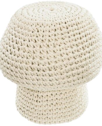 Puf Kave Home Enrica Hvid Bomuld 38x30x30 Cm