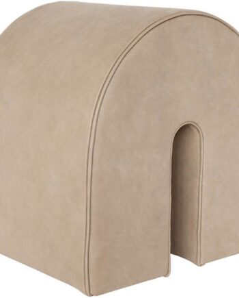 Puf Kristina Dam Curved   Brunt Læder 42ã 36ã 42 Cm