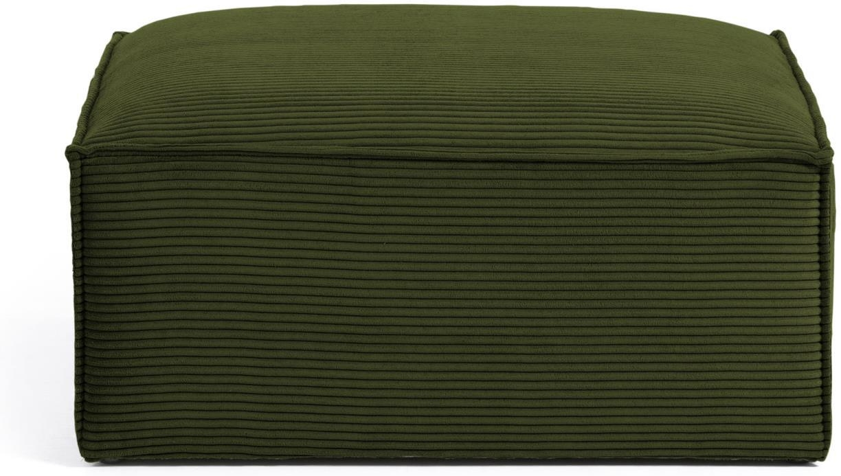 Puf Og Fodskammel Kave Home Blok Polstret Fløjl Grøn H41 B70 L90 Cm