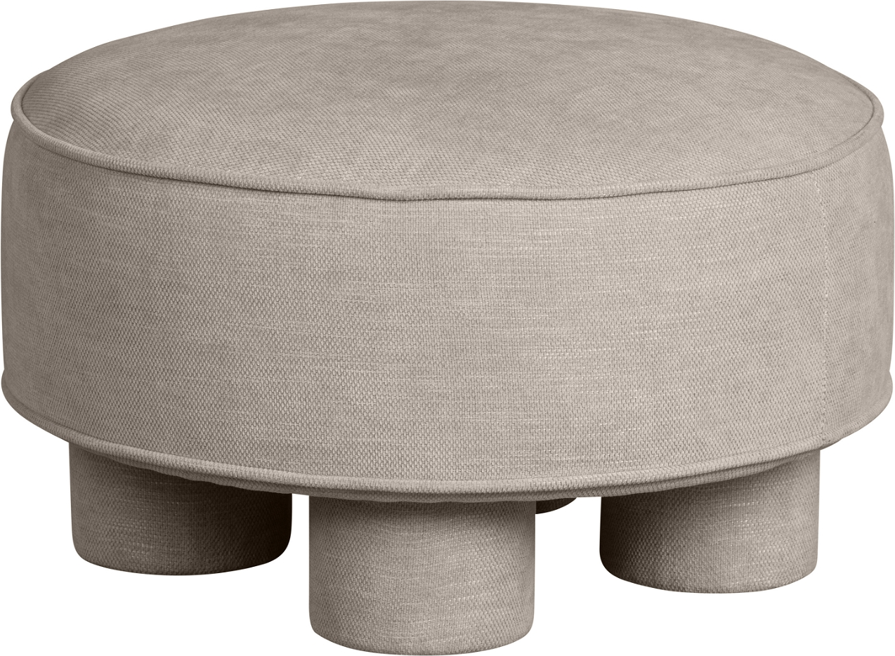 Puf Pouf Woood Exclusive Bodi ø60ã 37 Cm Naturfarvet Chenille Til Stue