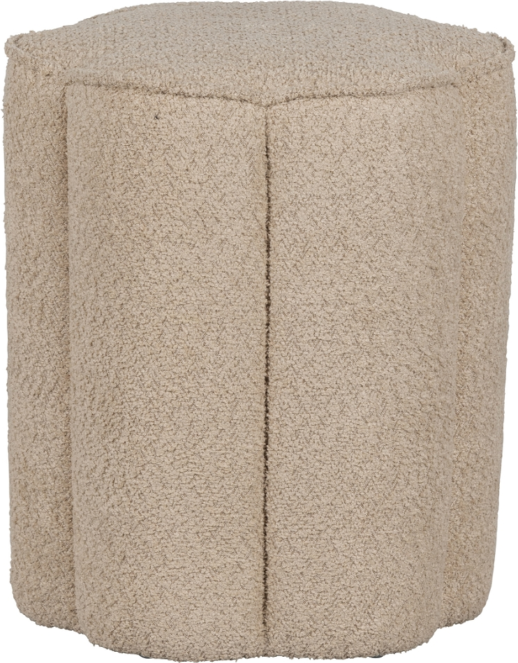 Puf Woood Ollie Sandfarvet Bouclé 40   40   46 Cm