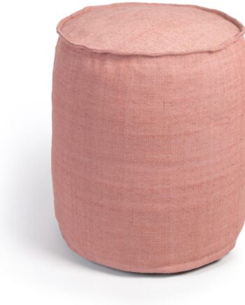 Puff Kave Home Isaura Rød Genbrugs-pet 45ã 40 Cm Bæredygtig Rustik Kolonial Skammel