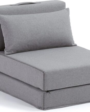 Puff Med Udtrækseng Kave Home Arty Grå   Pletresistent Varese-stof H67xb70xl89 Cm