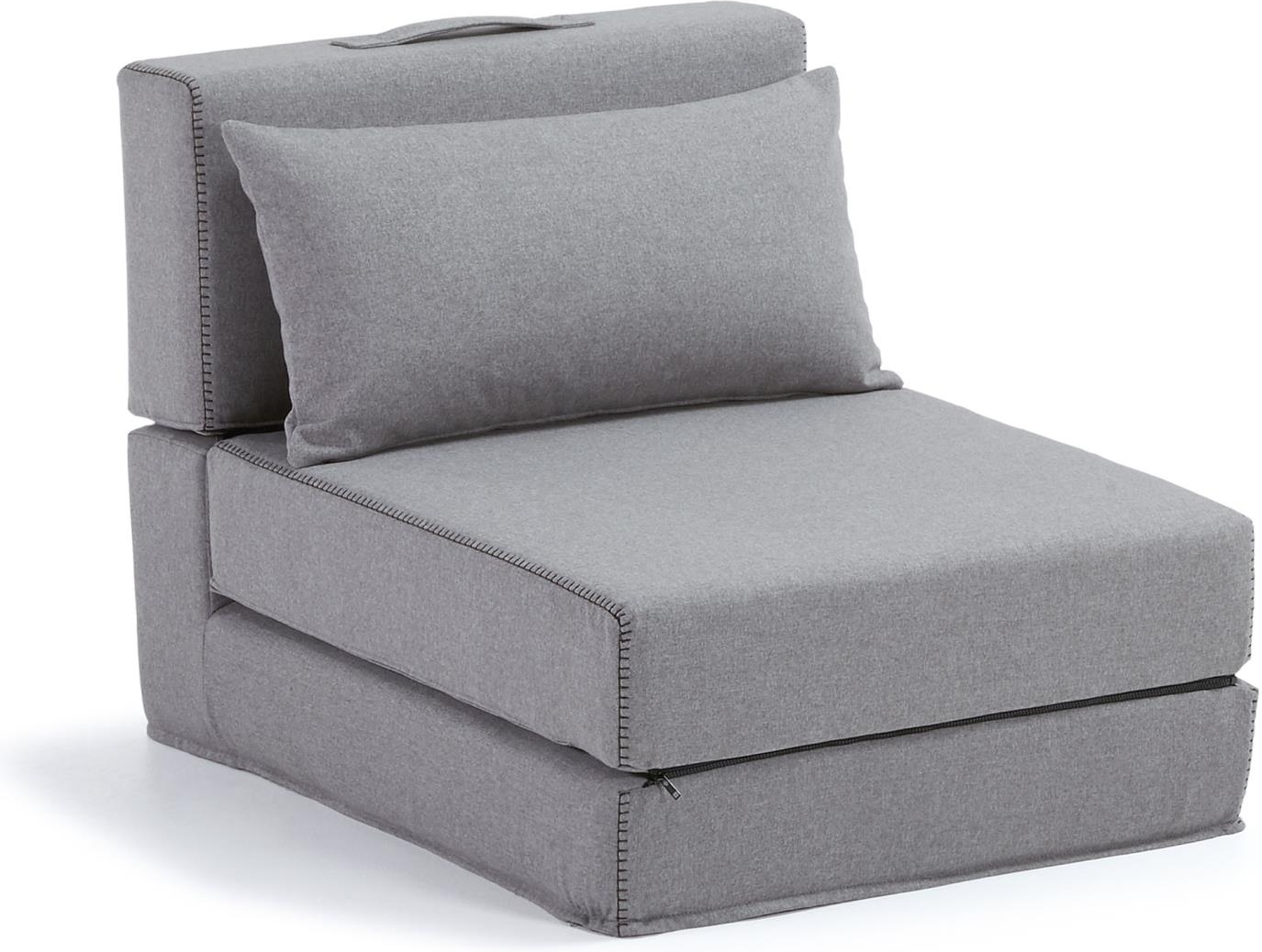 Puff Med Udtrækseng Kave Home Arty Grå Pletresistent Varese-stof H67xb70xl89 Cm