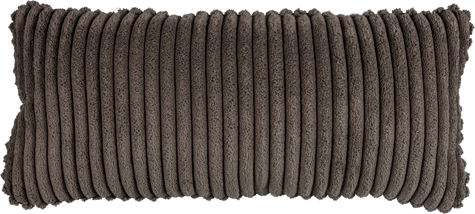 Pyntepude Woood Exclusive Bean   Brun Ribbet Fløjl Fyldpude 30x70x20 Cm