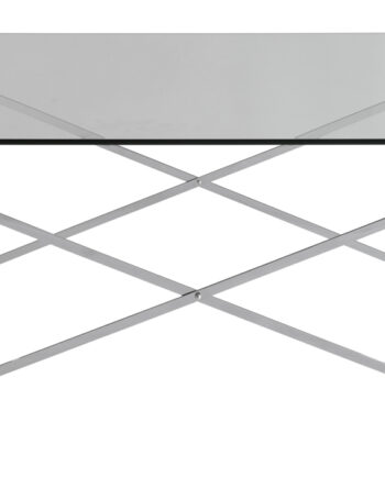 Rge Cross Sofabord Glas Sølv Glas Metal  Rektangulær  120x65