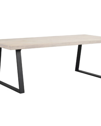 Rowico Brooklyn Rektangulær Spisebord     Udtræk Hvidpigmenteret Eg     -ben   Sort Metal  220x95