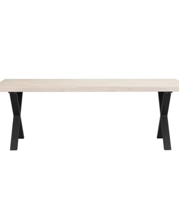 Rowico Brooklyn Rektangulær Spisebord     Udtræk Hvidpigmenteret Eg     -ben   Sort Metal  220x95