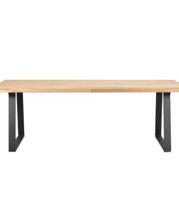 Rowico Brooklyn Rektangulær Spisebord     Udtræk Lakeret Egetræ     -ben   Sort Metal  220x95