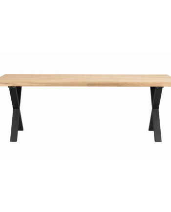 Rowico Brooklyn Rektangulær Spisebord     Udtræk Lakeret Egetræ     -ben   Sort Metal  220x95
