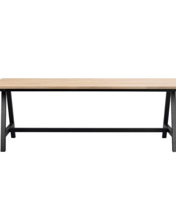 Rowico Carradale Spisebord     Udtræk Hvidpigmenteret Eg Og Sort Metal  220x100