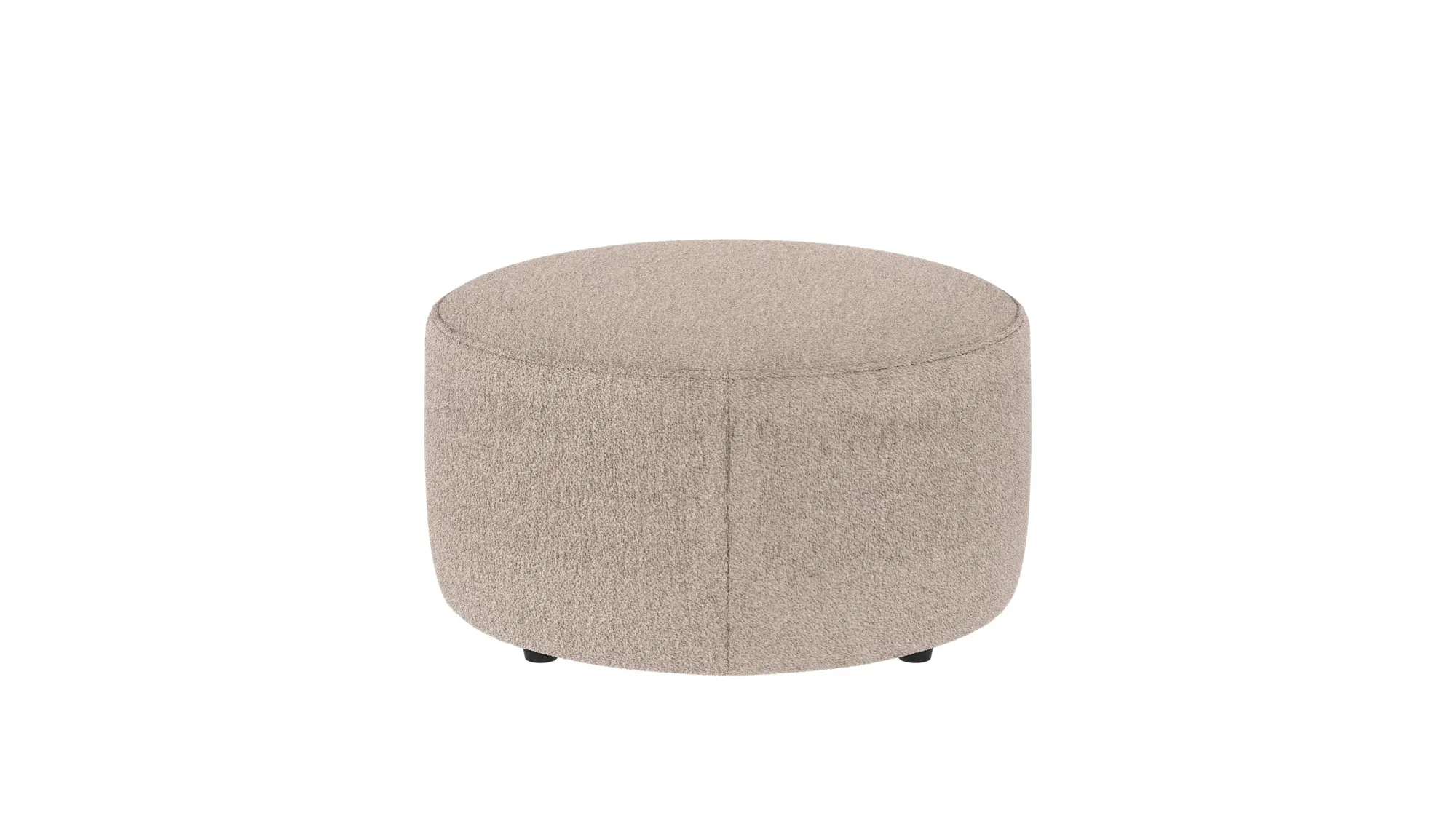 Rowico Joplin Puf  Rund Lys Beige Stof Og Sort Plastik  ø70