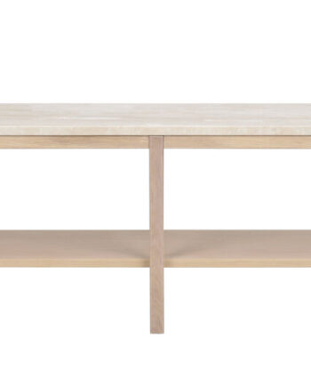 Rowico Orwel Konsolbord     Hylde Beige Travertin Og Hvidvasket Eg  140x40