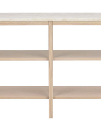 Rowico Orwel Konsolbord       Hylder Beige Travertin Og Hvidvasket Eg  140x40