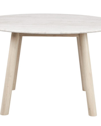 Rowico Taransay Spisebord  Rund Beige Travertin Og Hvidvasket Eg  ø125