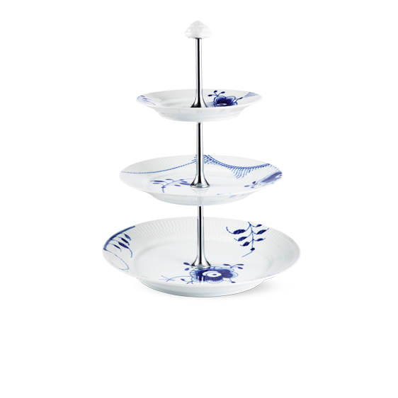 Royal Copenhagen Blå Mega Riflet Tagére 35 Cm : Erling Christensen Møbler