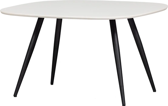 Rundt Spisebord Tablo Woood ø130 Fsc-eg Mat Hvid Bordplade  Mat Sort Metalben