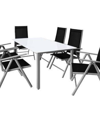 Sæt Alu Bern Foldestole Og Havebord 150x90cm  Farve: Sølv