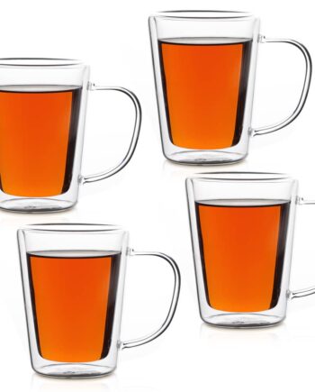 Sæt Med   Teglas  Hver 250 Ml Dobbeltvæggede