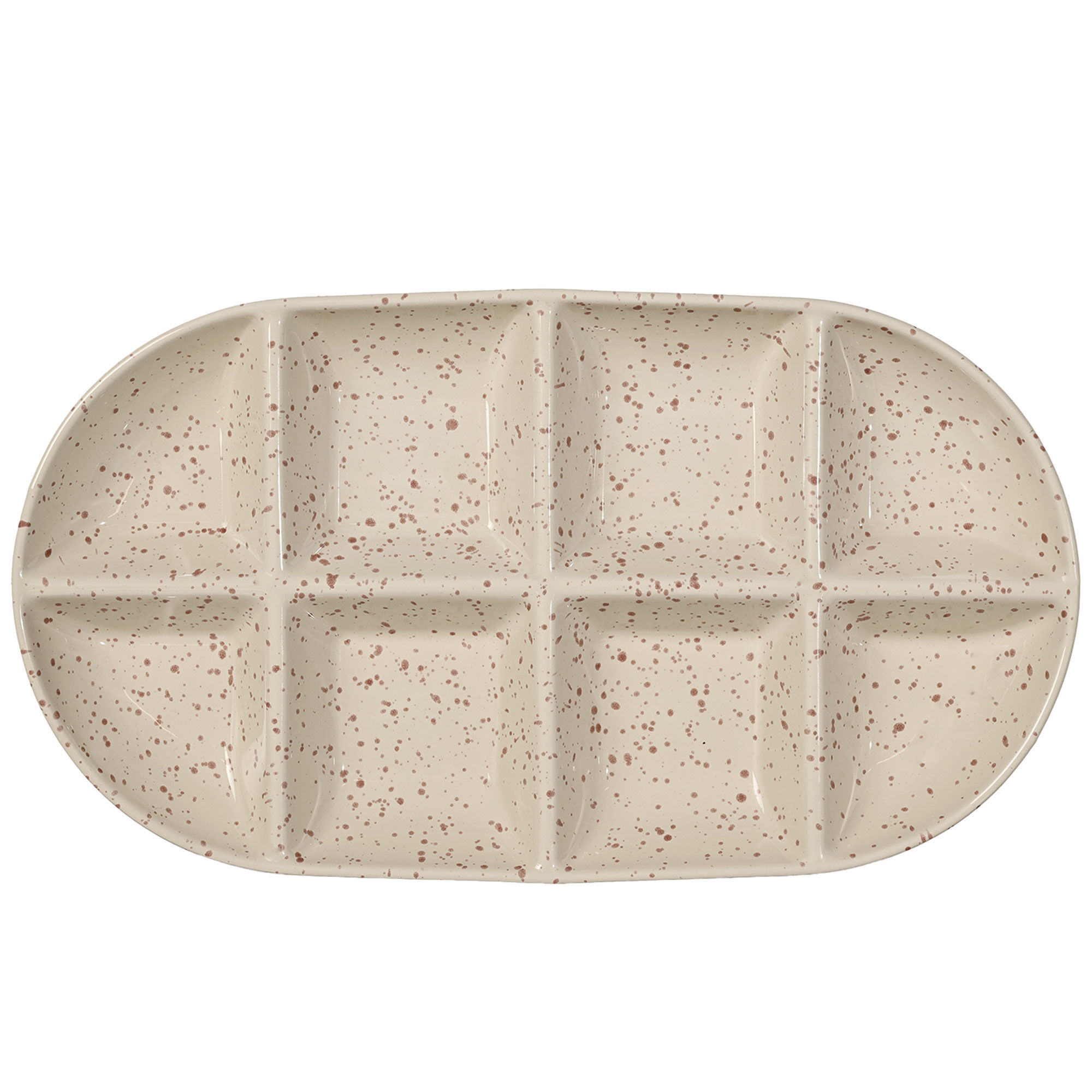Sagaform Ditte Serveringsfad Large  Beige Bordeaux