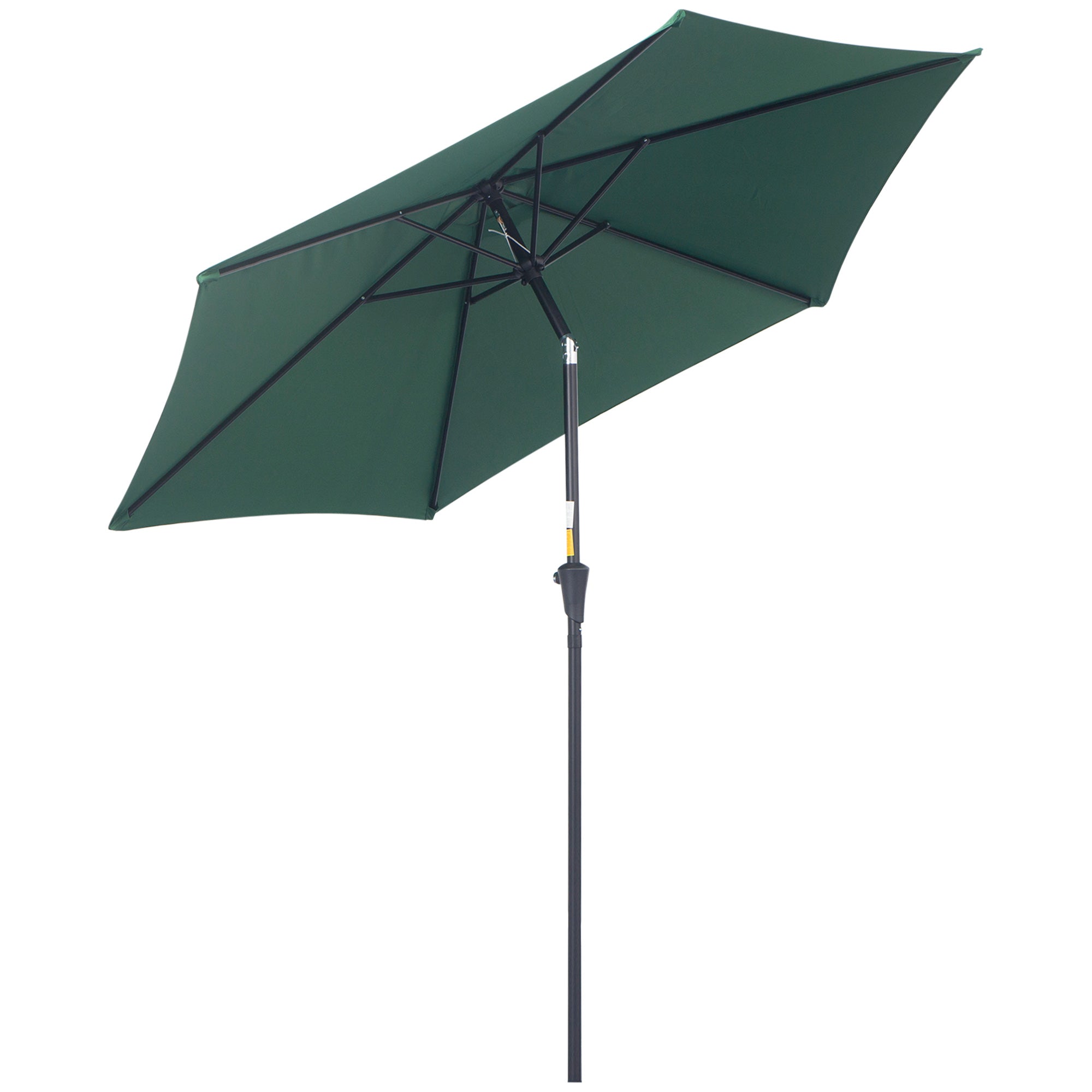 Sammenklappelig Parasol Haveparasol Markedsparasol Med Håndsving Aluminium 180 Cm Polyester Mørkegrøn ø2 35