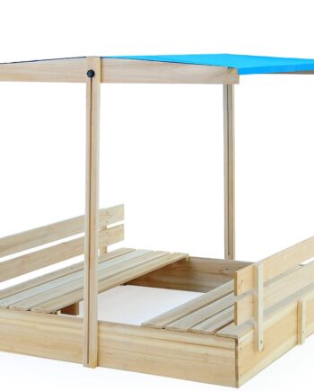 Sandkasse   Lyst Træ  120x120x120cm Integrerede Bænke