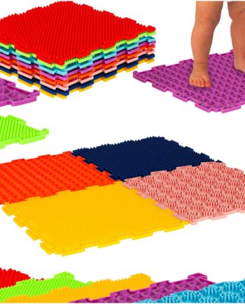 Sansemåtte Montessori Fodmassage Puslespil   Brikker Farverigt