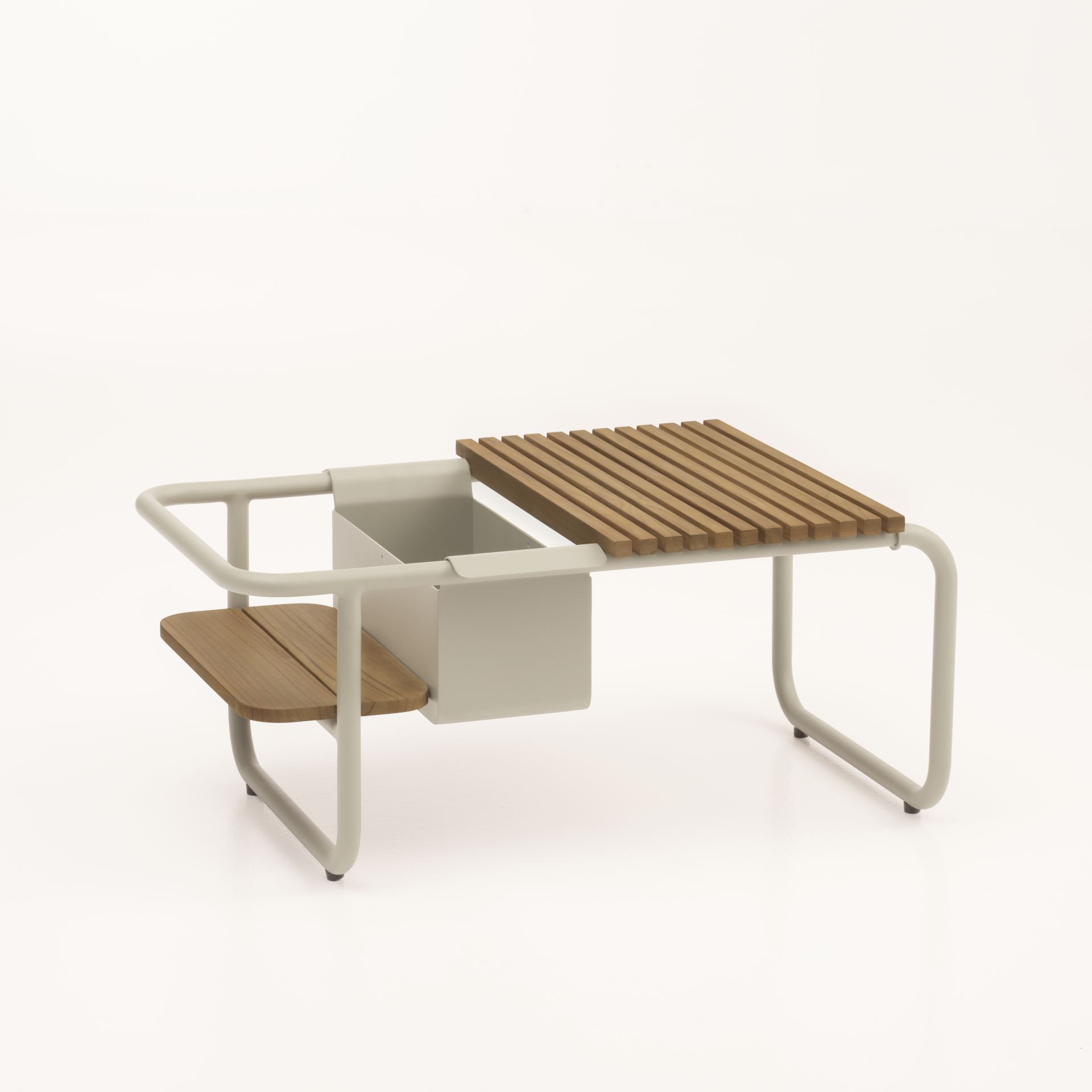 Santorini Sofabord     Teakbakke   Og Flaskekøler   Sand Aluminium  83 3x46