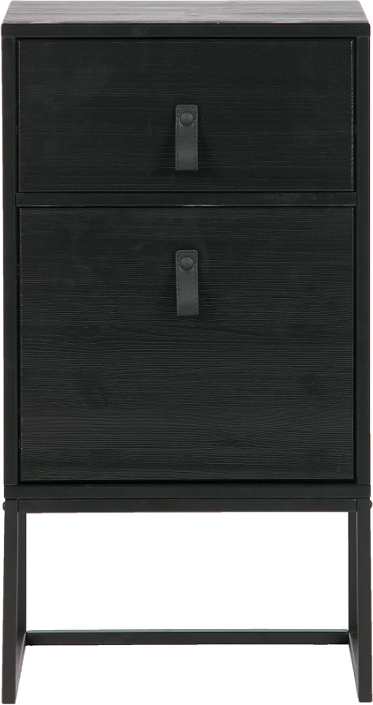 Senge- Natbord Woood Zola   Sort Metal   Fyrretræ    Skuffer  H74   B40   D35 Cm