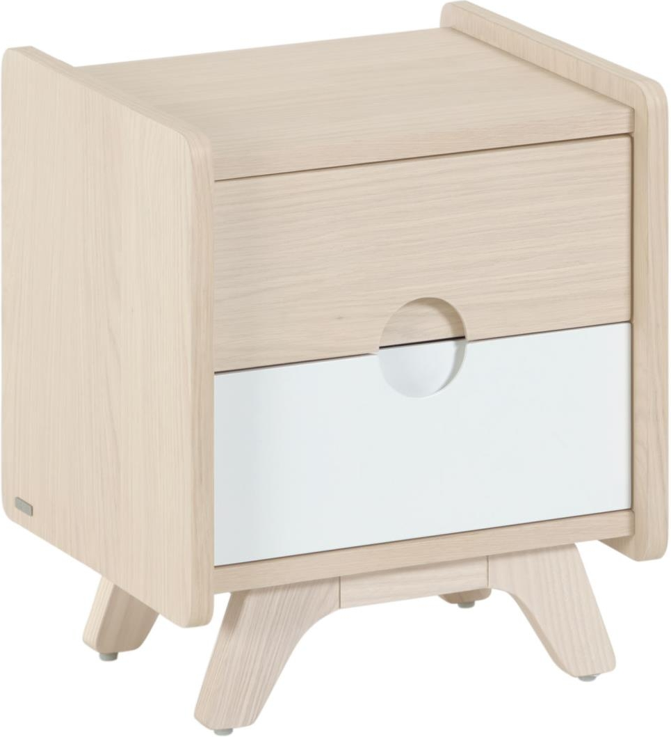 Sengebord Natbord Kave Home Nunila   Asketræ Med Soft-close Skuffe H47x40x40 Cm