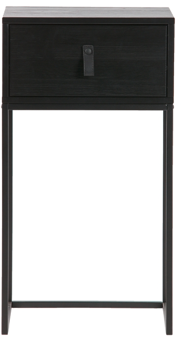 Sengebord Woood Zola Natbord  Sort Metal Og Fyrretræ  H74xb35xd40 Cm