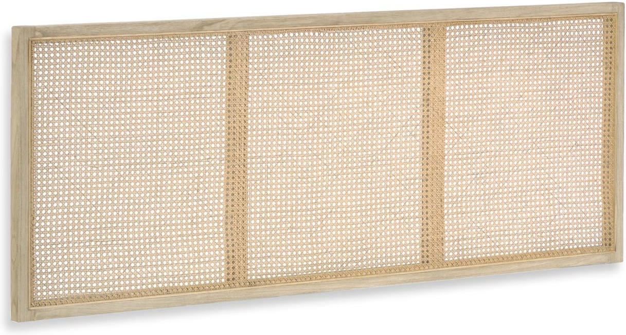 Sengegavl Kave Home Rexit Kolonial Rustik Massivt Minditræ Med Håndflettet Wienerrattan H65 B163 Cm Natur