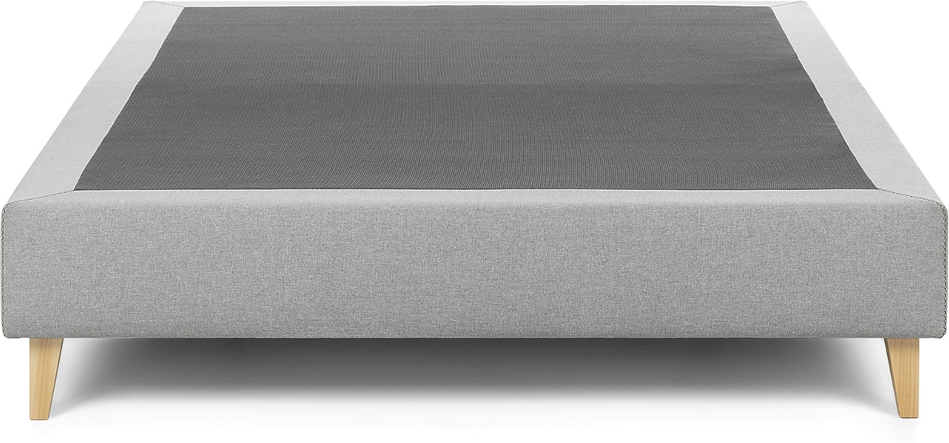 Sengeramme Dobbeltseng Kave Home Nikos Med Teflon-behandlet Varese-stof Grå 140x190 Cm