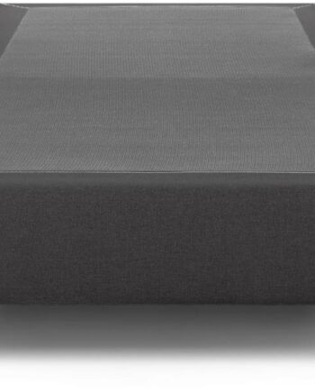 Sengeramme Til Enkeltseng Kave Home Nikos   Pletbestandigt Stof  Sort 90x190 Cm